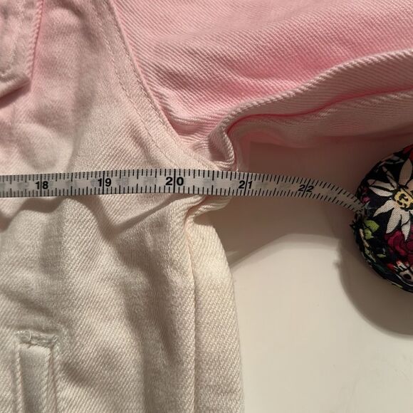 BlankNYC Pink Dip-Dyed White Twill Drop Shoulder Trucker Jacket Medium NEW - Picture 9 of 10